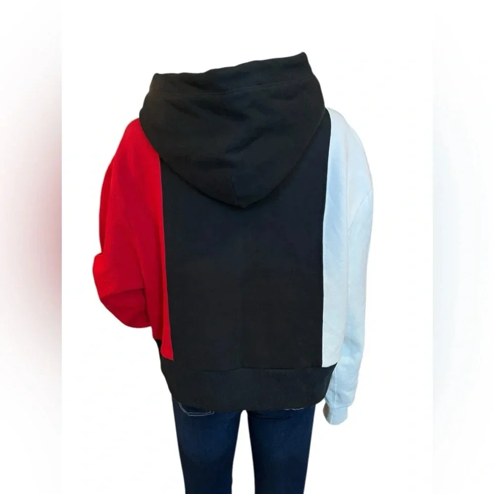 Polo Ralph Lauren Womens Color Block Logo Hoodie Black/ Multi Pullover Size M - Picture 8 of 14